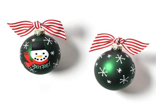 Snow Man Customized Design Glass Christmas Ball
