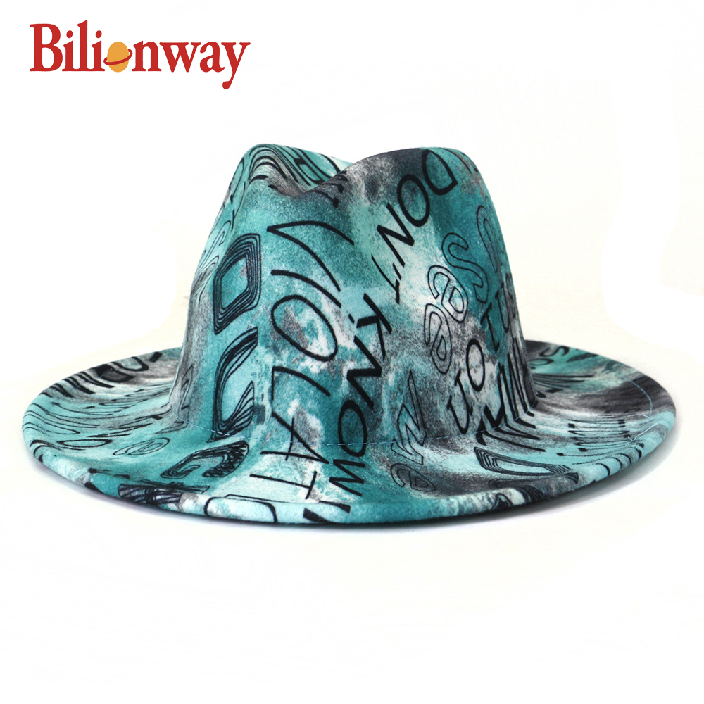 Vintage colorful wide brim adults fedora hat