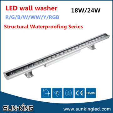 energy conservation dmx512 control led rgb wall washer 24W led wallwash bar lamp
