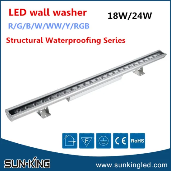 Aluminum shell promotiona linear led 1M wall washer light 18W, outdoor led wallwasher 18x1W