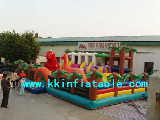 high quality CE inflatable dinosaur amusement park/inflatable fun city