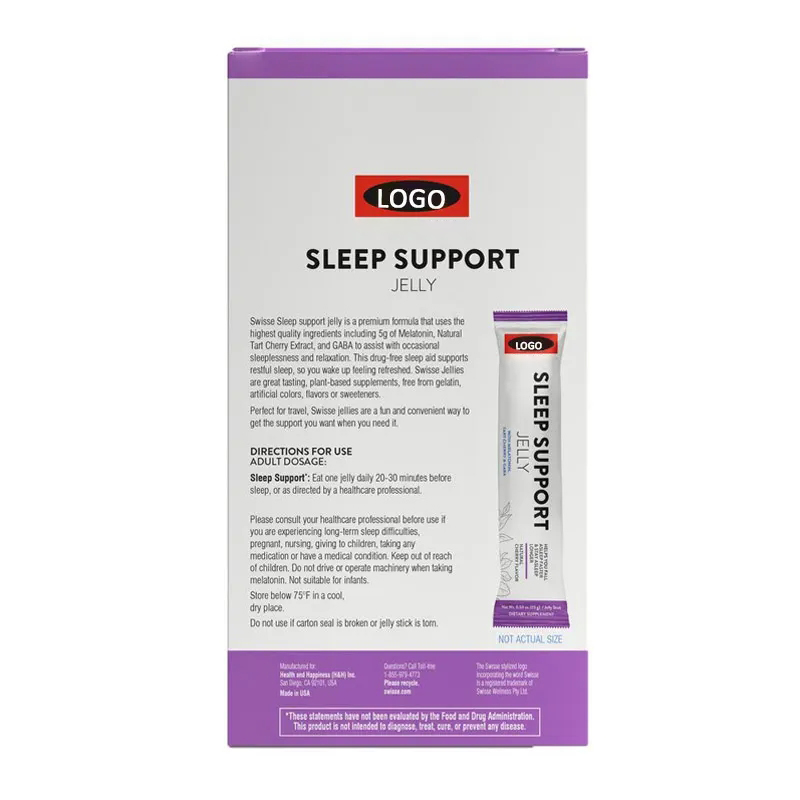 OEM/ODM Vegan Improve Sleep Fall Asleep Faster 15g/sachet GABA Melatonin Sleep Support Jelly