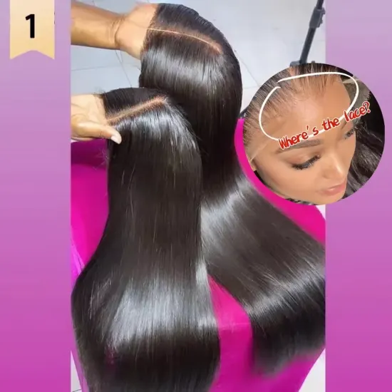 Virgin Raw Indian Human Hair Glueless Lace Front Wig - Remy 100% Full HD Lace Wig