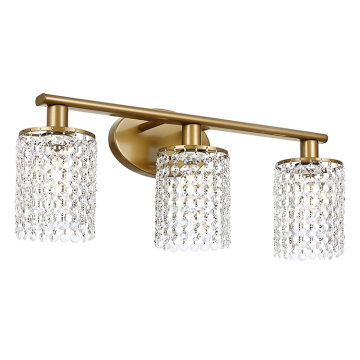 Modern Luxury Crystal Wall Lamp for Bathroom - LOHAS 3-Light Cylindrical Shape Vanity Lighting