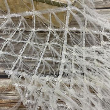 Tissu de broderie de plumes de voile de mariée lilied