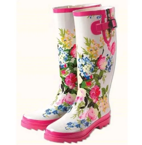 Shiny Black Waterproof Rain Boots for Women - Fashionable Wellies