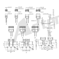 2,50mm sân 180 ° trên đầu nối băng radial