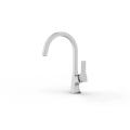 จีนราคาต่ำ 360 หมุนก้านเดี่ยวทองเหลืองสีดำด้านครัว Faucet กับดอกไม้เซรามิก Handle