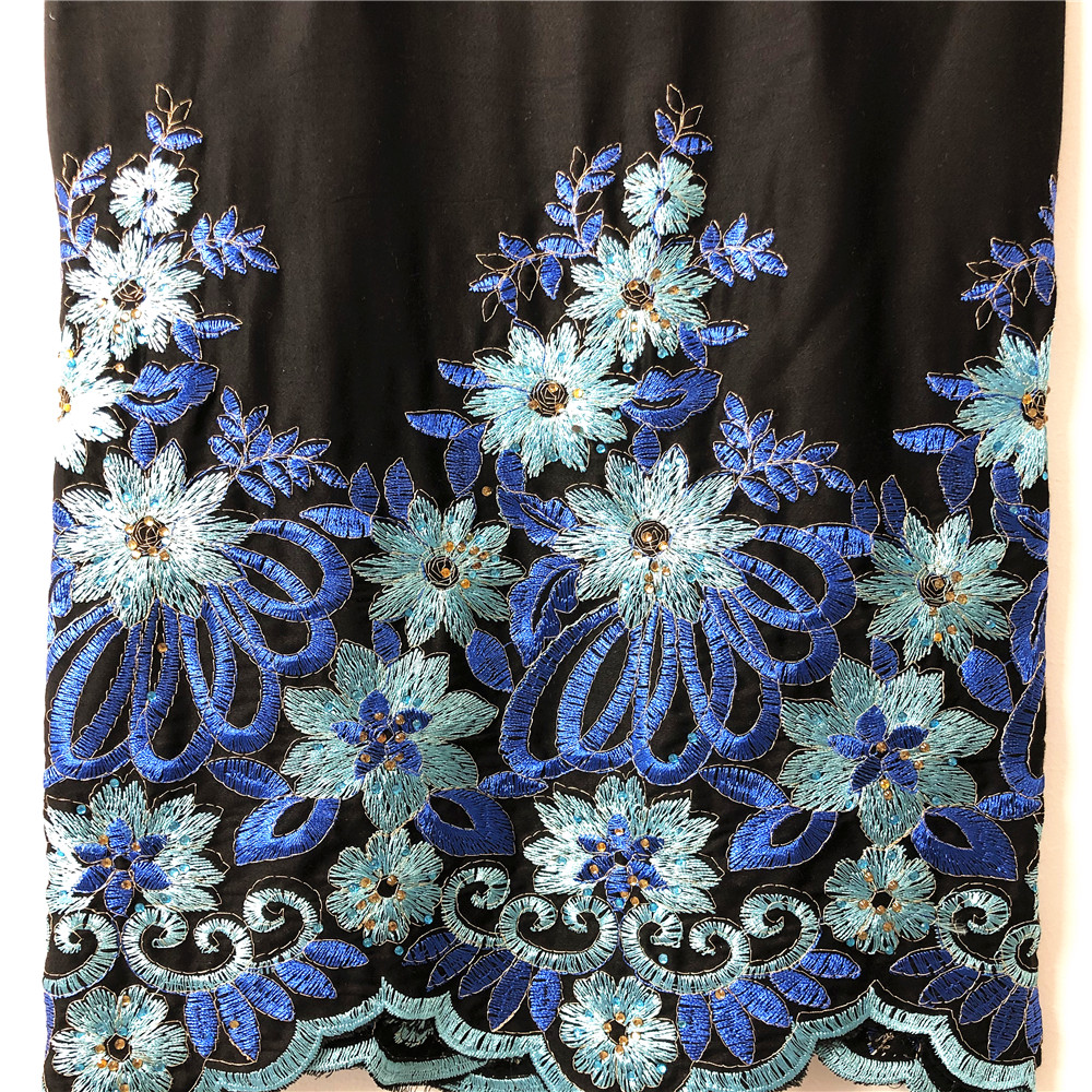 Black Ground Rayon Satin