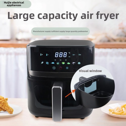 Large Capacity Smart Air Fryer with Visible Window and No Smoke