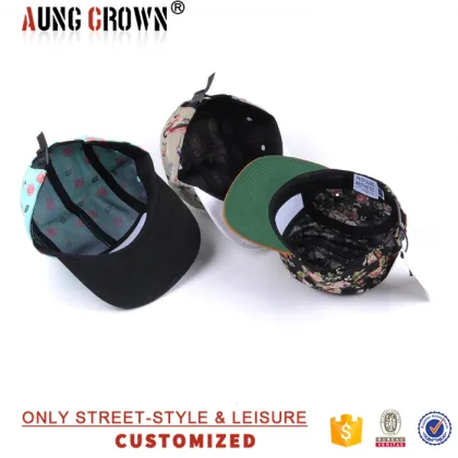 American adult design flower 5 panel hat