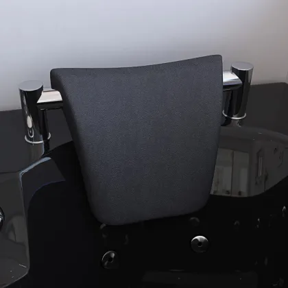 Modern Black Acrylic Freestanding Bubble Massage Spa Bathtub with Pillows