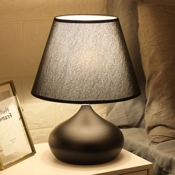 Scandinavian Simple Warm Romantic Black Fabric Table Lamp