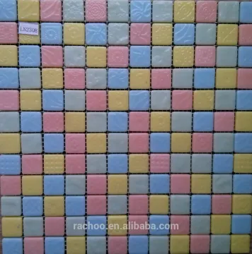 Pink solid glass mosaic tile backsplash kitchen bathroom wall flooring