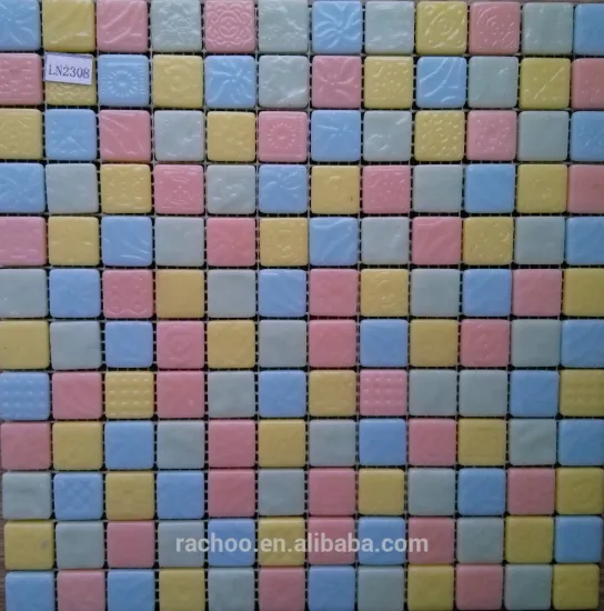 Pink solid glass mosaic tile backsplash kitchen bathroom wall flooring