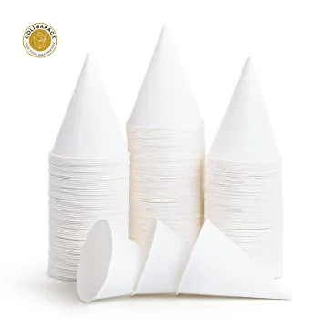 OOLIMA Snow Paper Cone Cups - 3.7oz, 4.5oz, and 6oz Sizes for Drinks