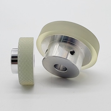 Manufacture Polyurethane PU Covered Wheel Synchronous Pulley 50mm 60mm 70mm 80mm polyurethane rubber measuring wheel for Encoder