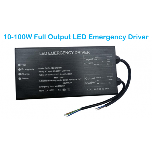 Controlador de emergencia LED de 10-100W para luminaria LED