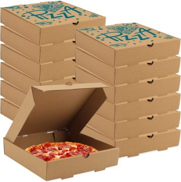 Blue Kraft Corrugated Pizza Boxes for Food Gift Packing