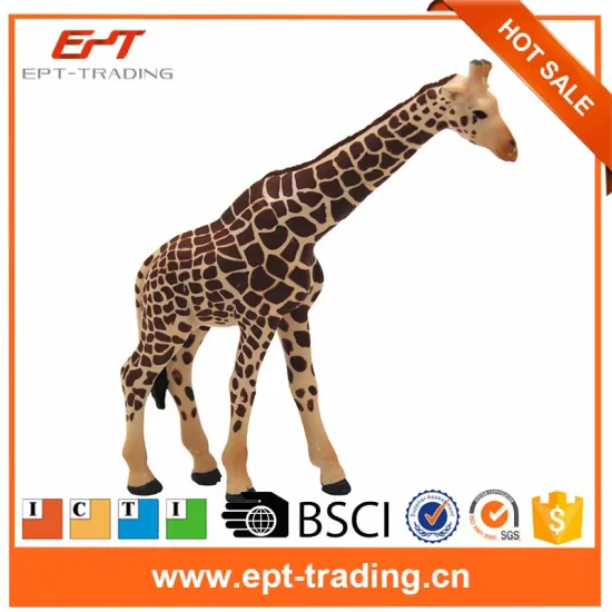 Lovely 5inch plastic zoo animals toys giraffe for kids