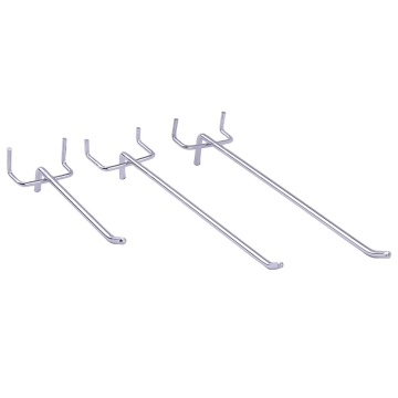 BX055 Pegboard Display Hook - Metal Steel Perforated Back Panel Single Prong Hanging Hook