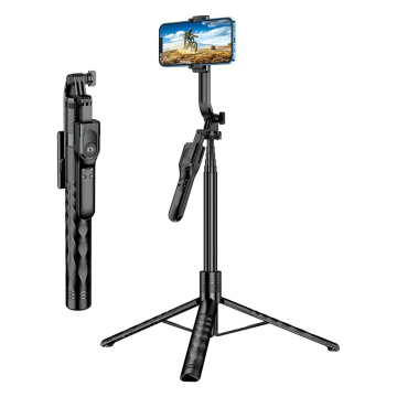 Extendable Handheld Stabilizer Selfie Stick Tripod with Remote for Live Streaming and Video Recording