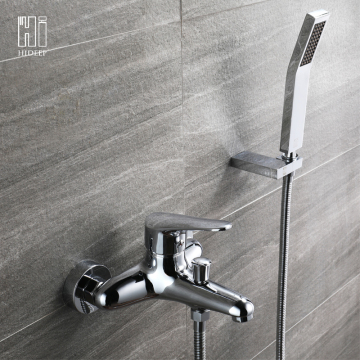 HIDEEP Wall Mount Full Copper Bathroom Bathtub Faucet