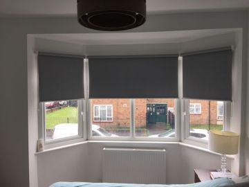 Gray Fabric Blackout Roller Shades