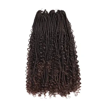 Goddess Locs Crochet Hair Hippie Locs Faux Locs Crochet With Curly Hair 20 Inch   Boho Style Synthetic Braids Hair Extensions
