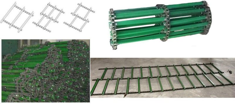 Cadena de transimisión agrícola transportadora estándar con accesorios cadena de transmisión cadena de rodillos de hierro Combine 8.0