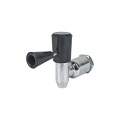 Hochwertiges Messing-Eckventil mit schwarzem ABS-Griff und Chrom-Finish