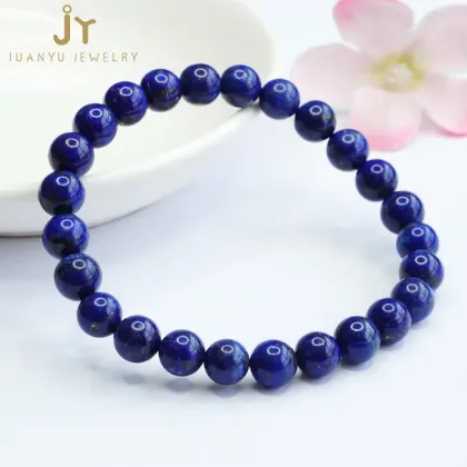 Minimalist Lapis Lazuli Healing Crystal Bracelets with Round Beads