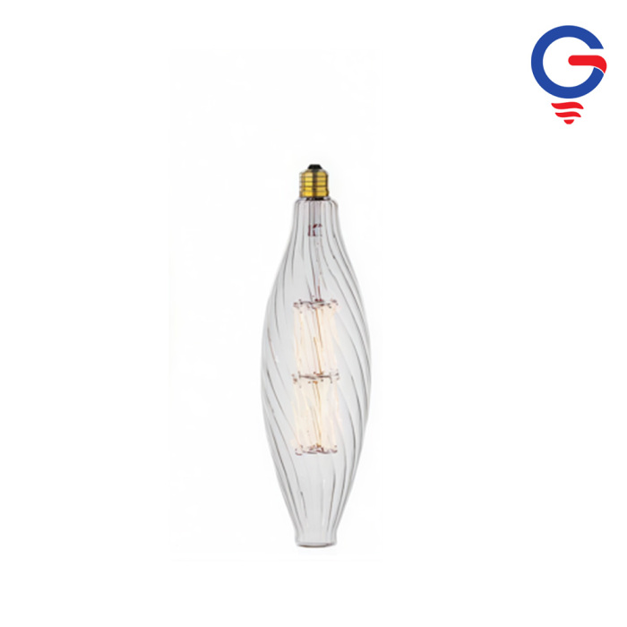Clear Vertical Striped Glass LED Bulb