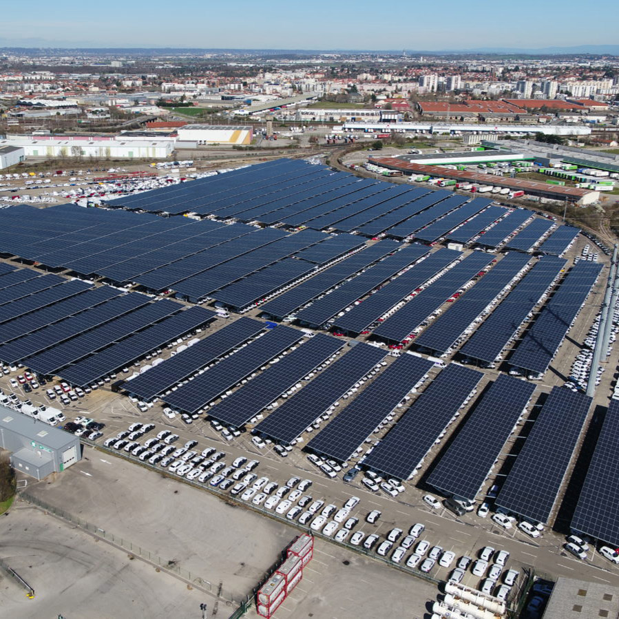 Zonnecarportpanelen en montagebeugelsysteem