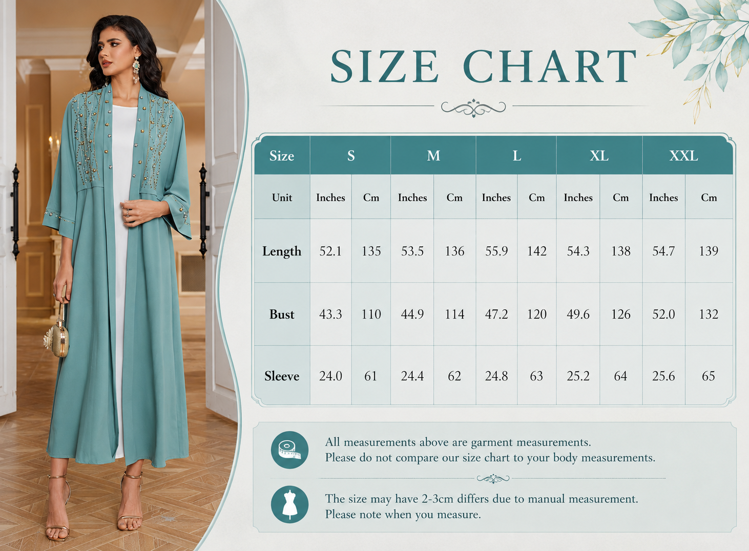 Hand Beaded Open Abaya Cardigan