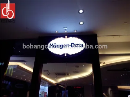 LED lighting wall mounted sign in Haagen-Dazs shop