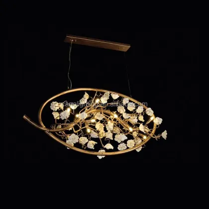 Ceramic Rose Flower Garden Chandelier Lighting