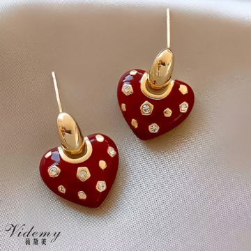 Trendy Red Strawberry Stud Earrings for Stylish Look