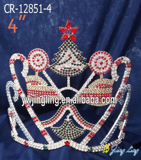 4" Rhinestone Christmas Pageant Crowns For Sale