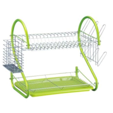 Sambahayan two-tier dish rack na may may hawak ng tasa