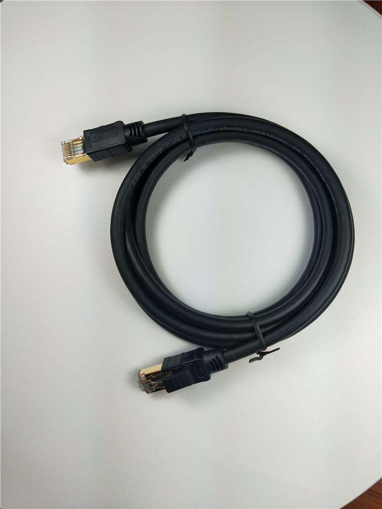 Cable Ethernet RJ45 CAT8 chapado en oro de 2000Mhz