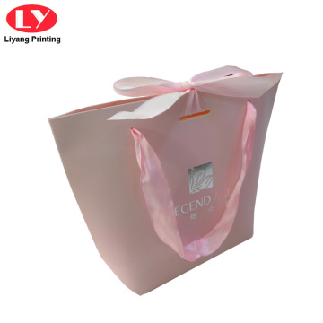 Custom Logo Baby Gift Paper Bag Silk Ribbon