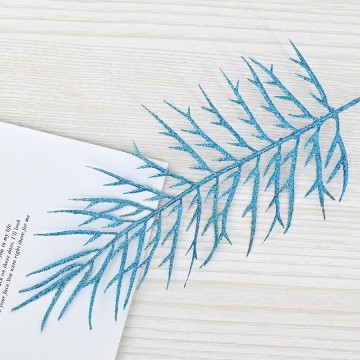 Artificial Glitter Leaves Stems for Christmas Tree Decor