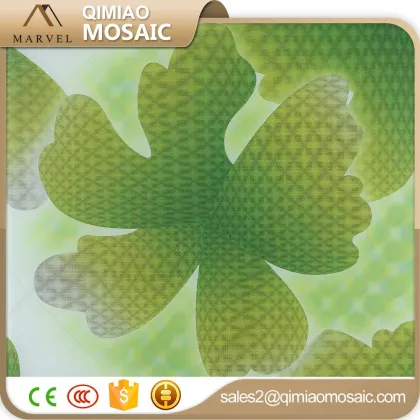 2015 New Trend Tiles Green Lucky Grass Pattern 3D Mosaic Glass Tile