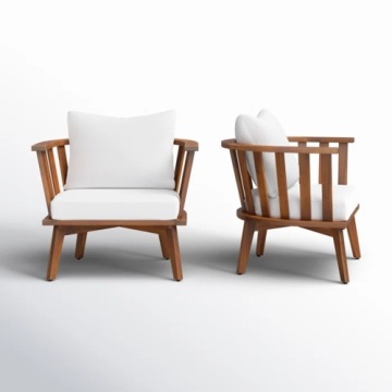 Outdoor Acacia Wood Patio Club Chair