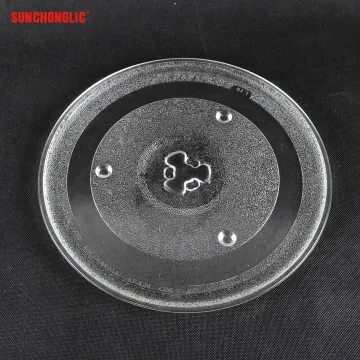 High Quality Microwave Oven Plate Glass with 3 Fixtures, 27cm - Sunchonglic Microwave Glass Plate