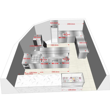 Bubble Tea Station with Refrigeration Cabinet for Coffee Shops