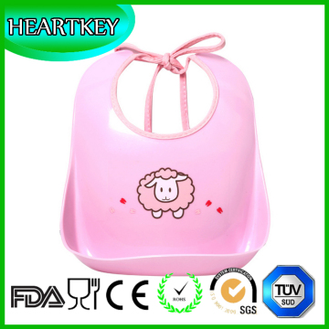 Fancy Silicone baby bibs Food Catcher with Roll Up Deep Pocket & Adjustable Neckband