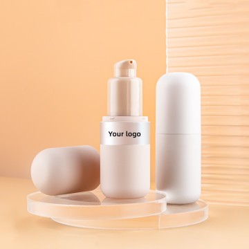 Forme de capsule givrée en plastique bouteille de fond de teint liquide 30 ml / 40 ml