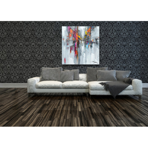 Downtown Streets New York Handmade Oil Painting